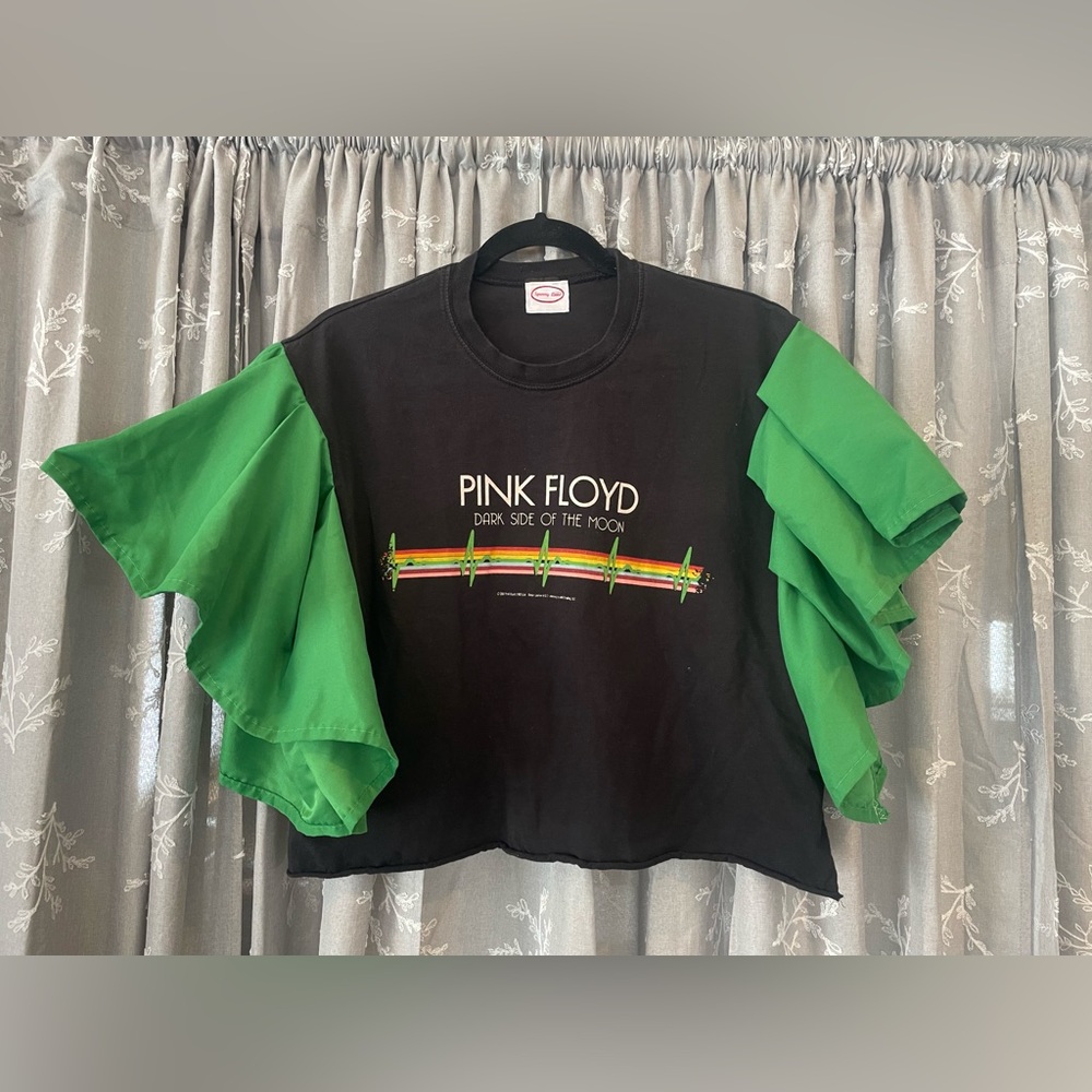 Pink Floyd Dark Side of the Moon T-Shirt Upcycled Hippie Boho Festival